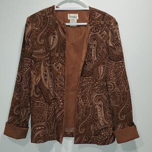 Periwinkle by Barlow Brown Vintage Paisley Jacket 80s 90s Beautiful Size 12